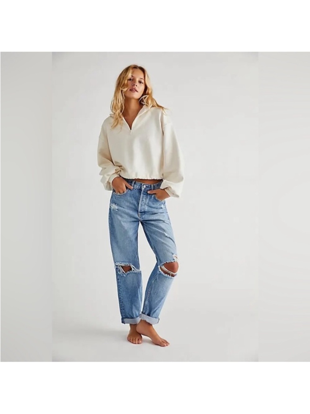Boyish Light Blue Ripped Skinny Jeans